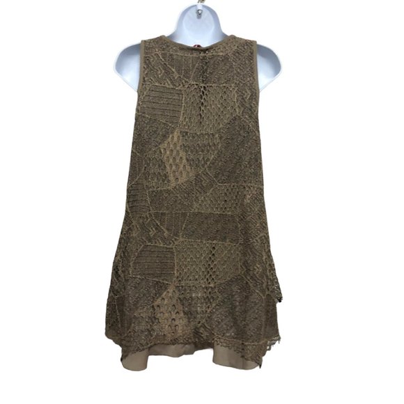 Grace Fashion Grunge Brown Lace Layered Flowy Tank Top - Picture 4 of 7